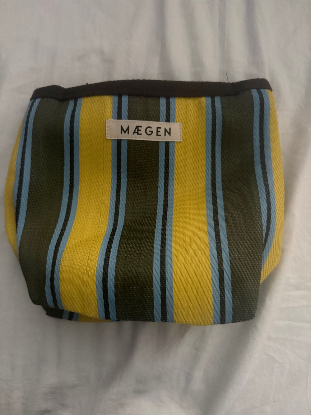 Striped Yellow & Olive Pouch